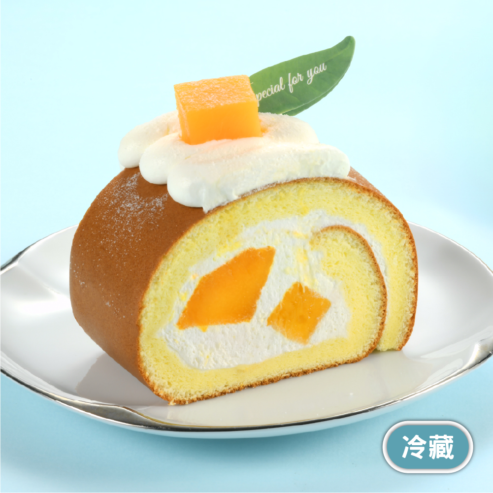新鮮芒果生乳捲-切片
