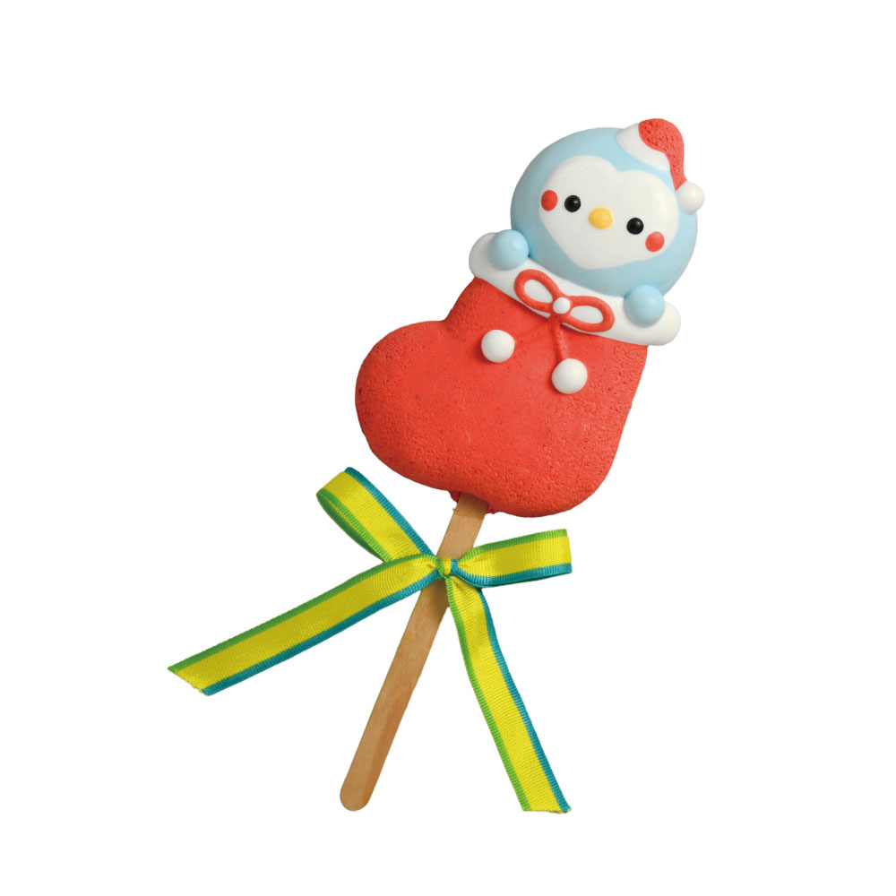 耶誕法式蛋白餅-企鵝聖誕襪