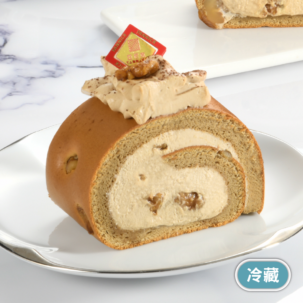 咖啡核桃生乳捲-切片