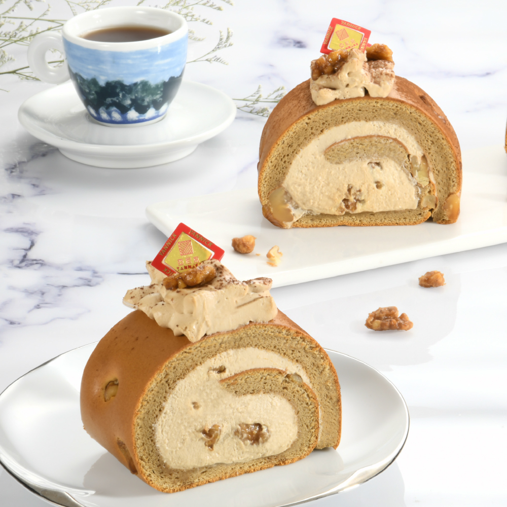 【馬上送】咖啡核桃生乳捲-切片